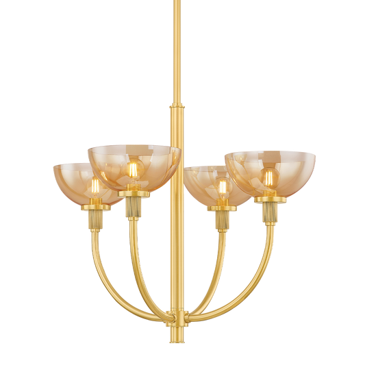 Eva Chandelier - 4-Light - Aged Brass - Mitzi H981804-AGB