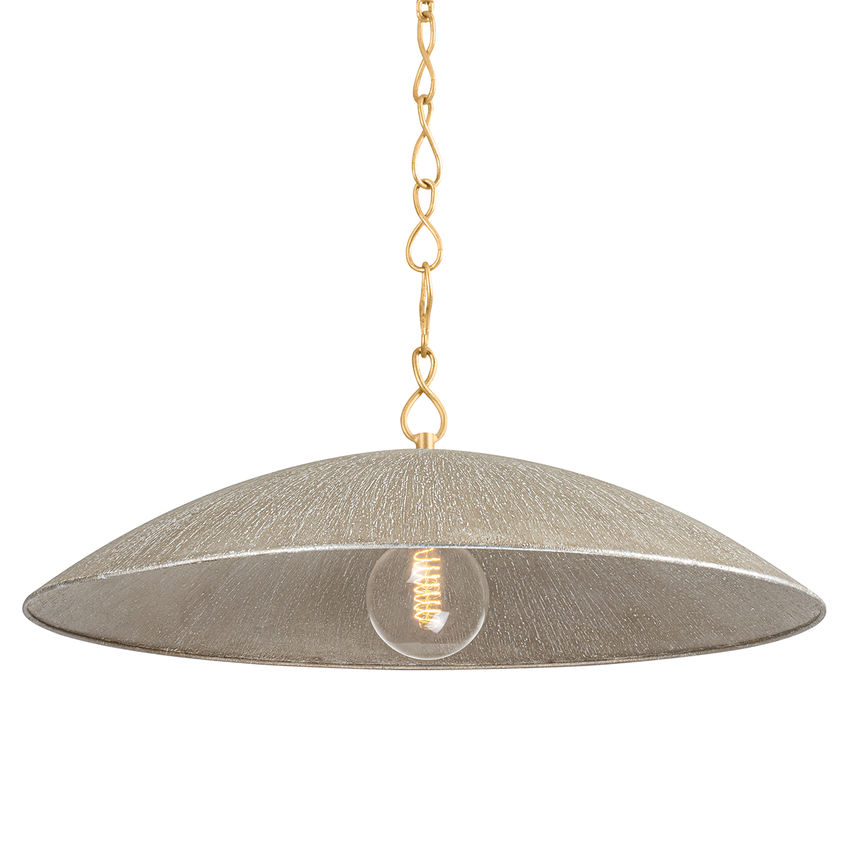 Eve Large Pendant - Vintage Gold Leaf/ Textured Warm Silver Leaf by Hudson Valley Lighting