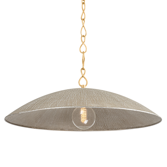 Eve Large Pendant - Vintage Gold Leaf/ Textured Warm Silver Leaf by Hudson Valley Lighting