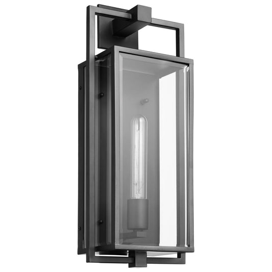 Exhibit - 1 Light - Large Wall Lantern - Matte Black Finish with Clear Beveled Glass - Satco 60-7545