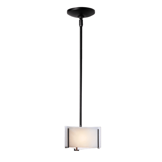 Exos Delta Mini Pendant - Black - White Art Glass by Hubbardton Forge