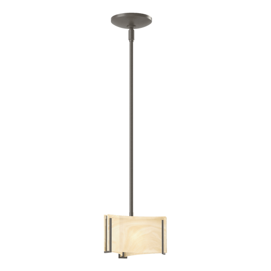 Exos Delta Mini Pendant - Dark Smoke - Amber Swirl Glass by Hubbardton Forge