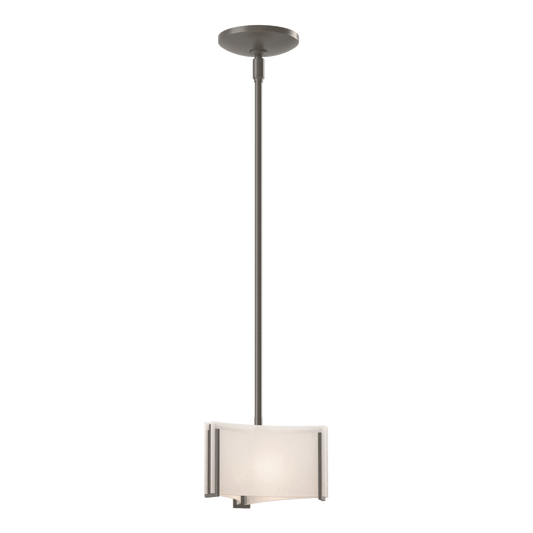 Exos Delta Mini Pendant - Dark Smoke - White Art Glass by Hubbardton Forge