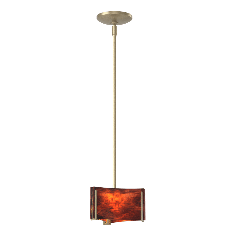 Exos Delta Mini Pendant - Soft Gold - Topaz Glass by Hubbardton Forge