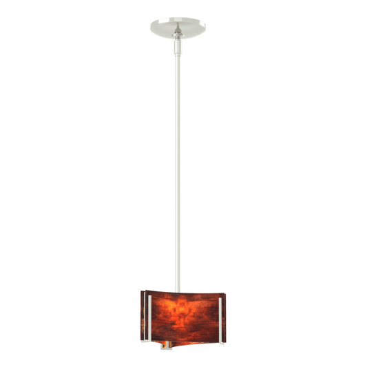 Exos Delta Mini Pendant - Sterling - Topaz Glass by Hubbardton Forge