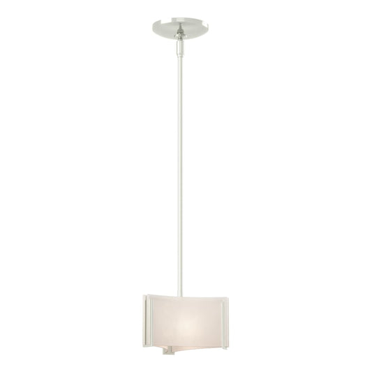 Exos Delta Mini Pendant - Sterling - White Art Glass by Hubbardton Forge