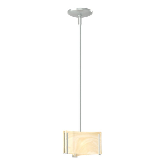 Exos Delta Mini Pendant - Vintage Platinum - Amber Swirl Glass by Hubbardton Forge