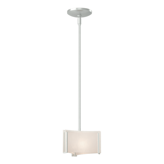 Exos Delta Mini Pendant - Vintage Platinum - White Art Glass by Hubbardton Forge