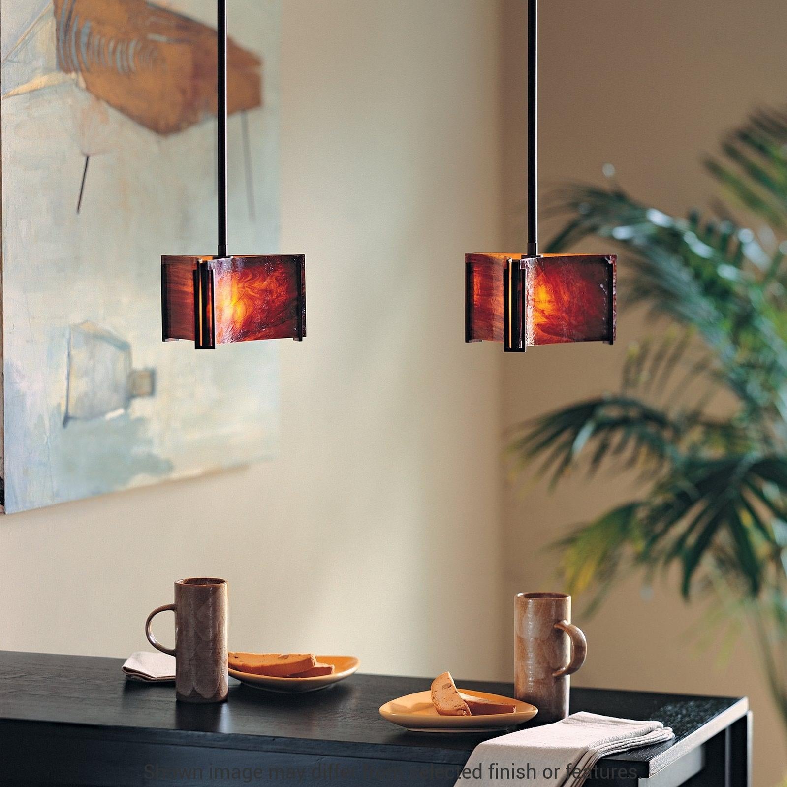 Exos Delta Mini Pendant - White - White Art Glass by Hubbardton Forge