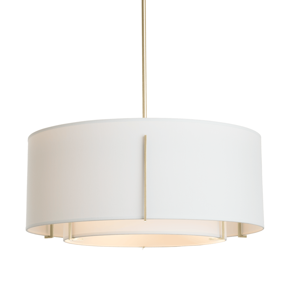Exos Double Shade Pendant - Modern Brass - Natural Anna Shade by Hubbardton Forge