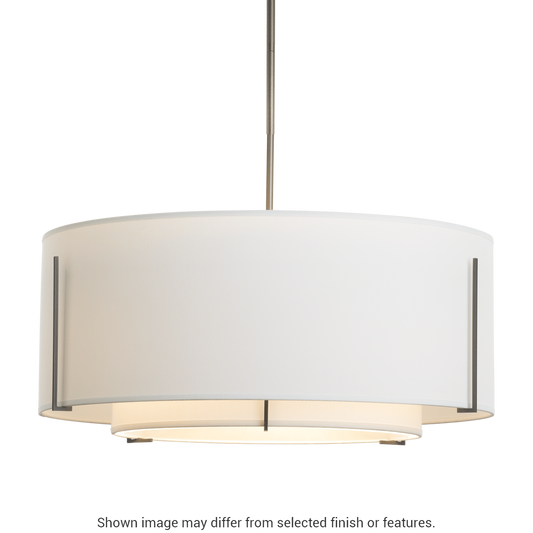 Exos Double Shade Pendant - White - Natural Anna Shade by Hubbardton Forge