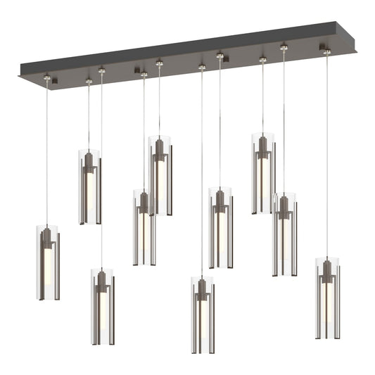 Exos Glass 10-Light Pendant - Bronze - Clear Glass by Hubbardton Forge