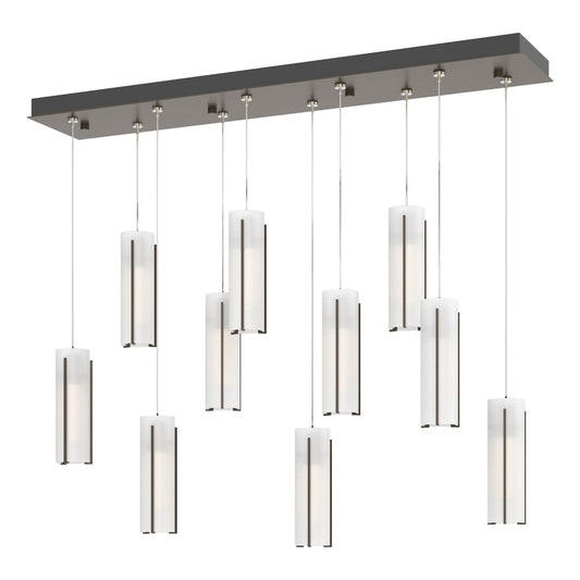 Exos Glass 10-Light Pendant - Bronze - Opal Glass by Hubbardton Forge