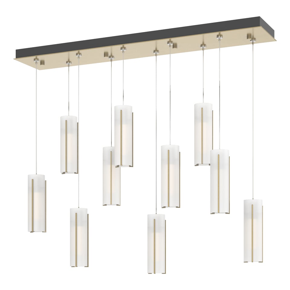 Exos Glass 10-Light Pendant - Modern Brass - Opal Glass by Hubbardton Forge