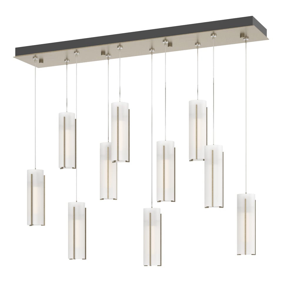 Exos Glass 10-Light Pendant - Soft Gold - Opal Glass by Hubbardton Forge