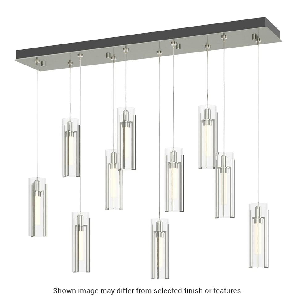 Exos Glass 10-Light Pendant - White - Clear Glass by Hubbardton Forge