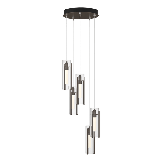 Exos Glass 5-Light Pendant - Bronze - Clear Glass by Hubbardton Forge