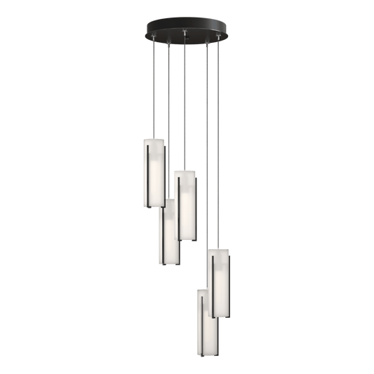 Exos Glass 5-Light Pendant - Ink - Opal Glass by Hubbardton Forge