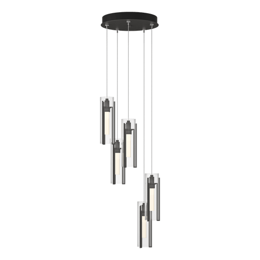 Exos Glass 5-Light Pendant - Natural Iron - Clear Glass by Hubbardton Forge
