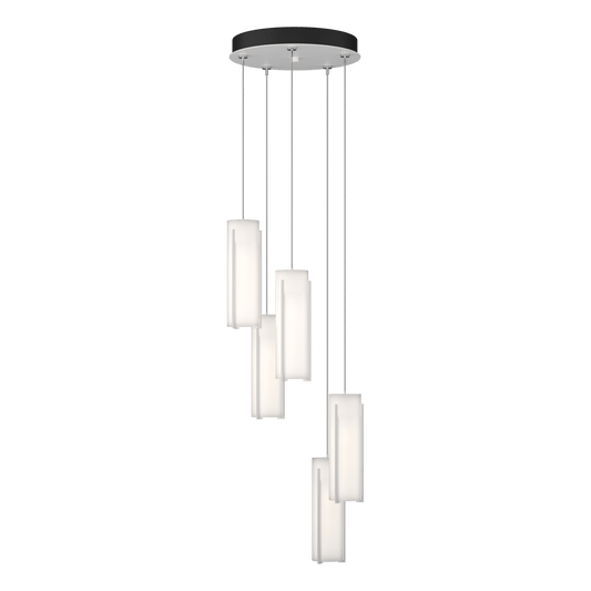 Exos Glass 5-Light Pendant - White - Opal Glass by Hubbardton Forge