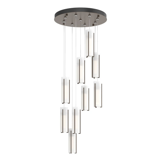 Exos Glass 9-Light Pendant - Bronze - Opal Glass by Hubbardton Forge