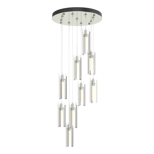 Exos Glass 9-Light Pendant - Sterling - Clear Glass by Hubbardton Forge