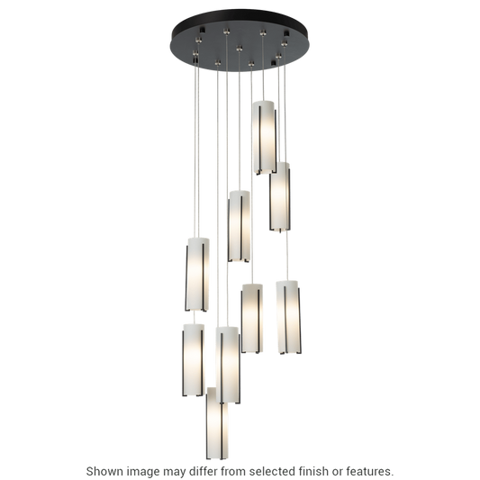 Exos Glass 9-Light Pendant - White - Opal Glass by Hubbardton Forge