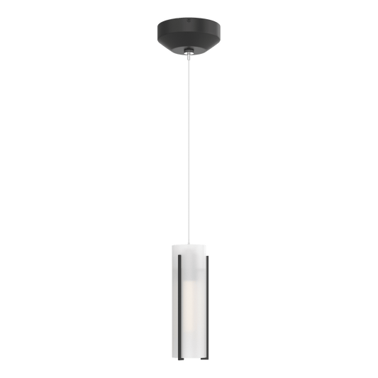 Exos Glass Low Voltage Mini Pendant - Black - Opal Glass by Hubbardton Forge