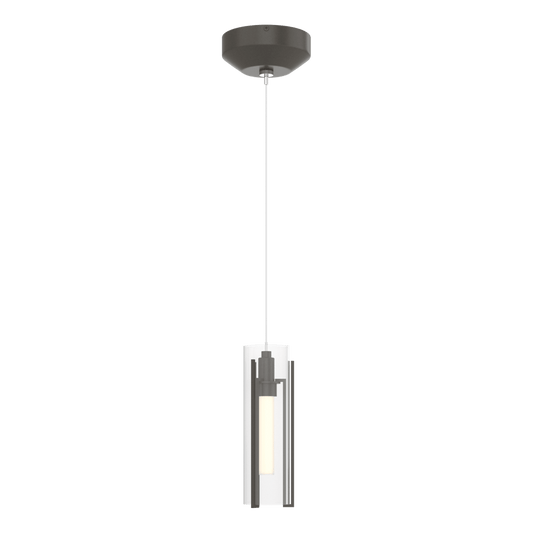 Exos Glass Low Voltage Mini Pendant - Dark Smoke - Clear Glass by Hubbardton Forge