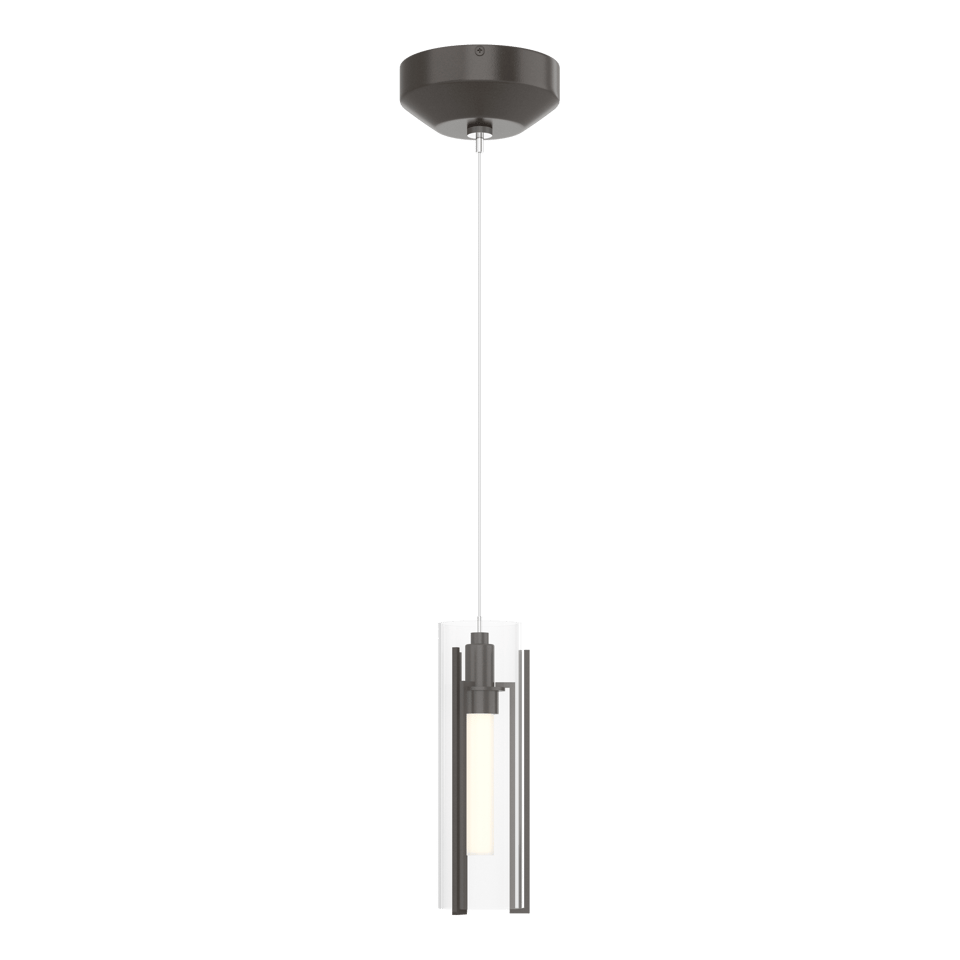 Exos Glass Low Voltage Mini Pendant - Oil Rubbed Bronze - Clear Glass by Hubbardton Forge