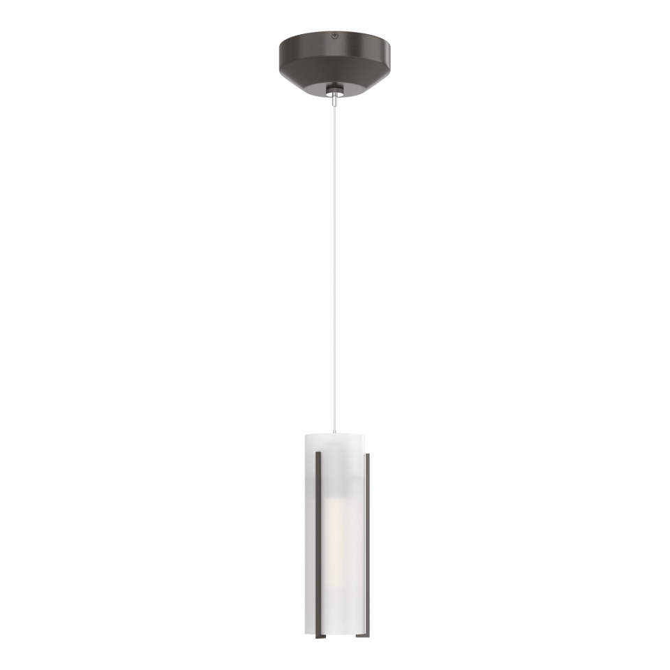 Exos Glass Low Voltage Mini Pendant - Oil Rubbed Bronze - Opal Glass by Hubbardton Forge
