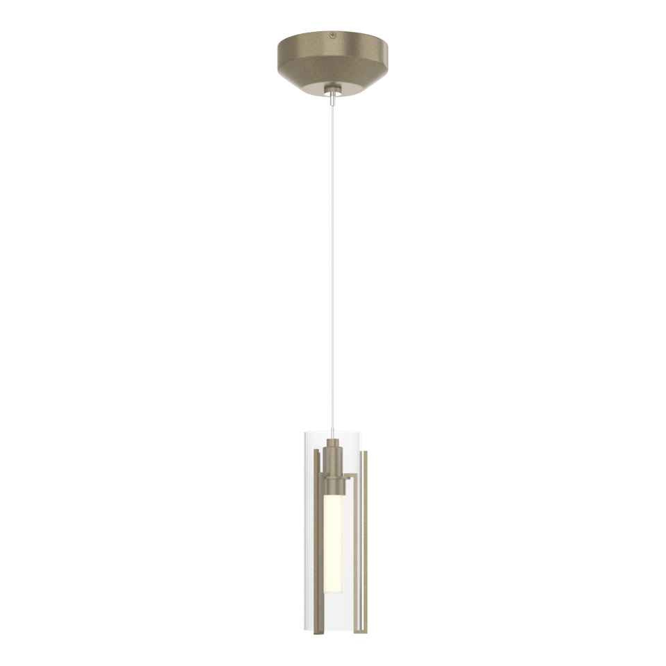 Exos Glass Low Voltage Mini Pendant - Soft Gold - Clear Glass by Hubbardton Forge