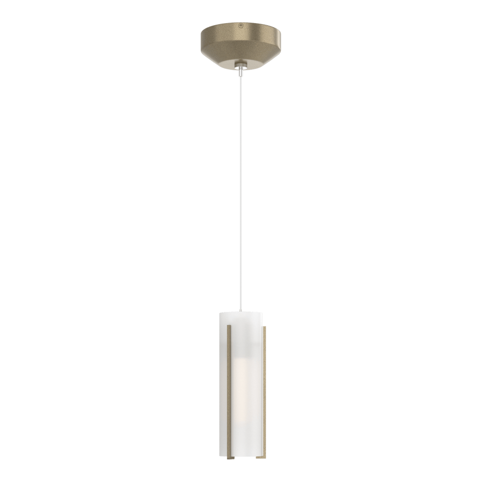 Exos Glass Low Voltage Mini Pendant - Soft Gold - Opal Glass by Hubbardton Forge