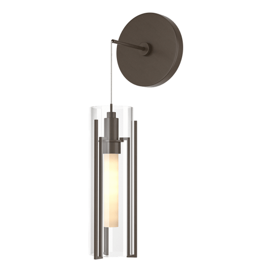 Exos Glass Mini Low Voltage Sconce - Bronze - Clear Glass by Hubbardton Forge