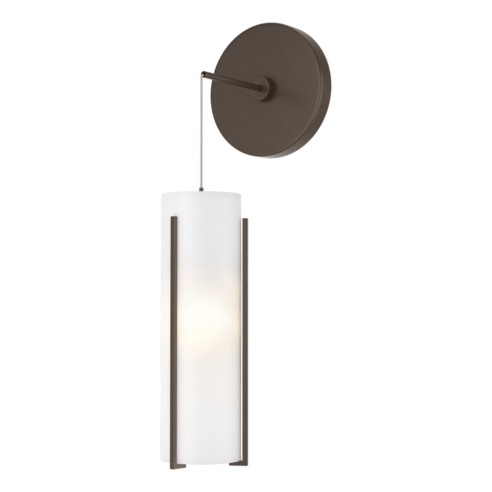 Exos Glass Mini Low Voltage Sconce - Bronze - Opal Glass by Hubbardton Forge