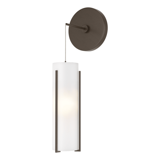 Exos Glass Mini Low Voltage Sconce - Bronze - Opal Glass by Hubbardton Forge