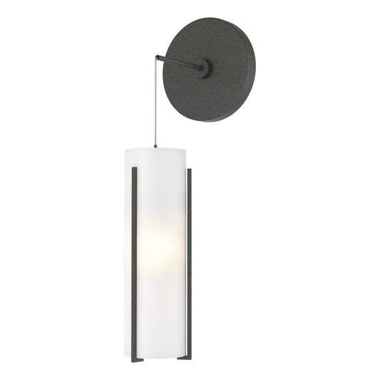 Exos Glass Mini Low Voltage Sconce - Natural Iron - Opal Glass by Hubbardton Forge