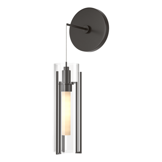 Exos Glass Mini Low Voltage Sconce - Oil Rubbed Bronze - Clear Glass by Hubbardton Forge