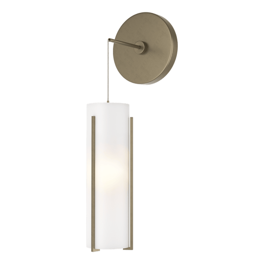 Exos Glass Mini Low Voltage Sconce - Soft Gold - Opal Glass by Hubbardton Forge
