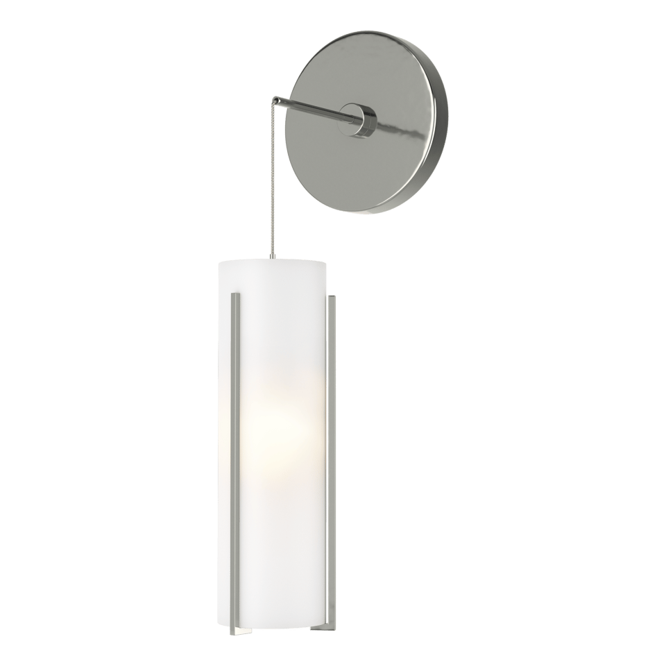 Exos Glass Mini Low Voltage Sconce - Sterling - Opal Glass by Hubbardton Forge