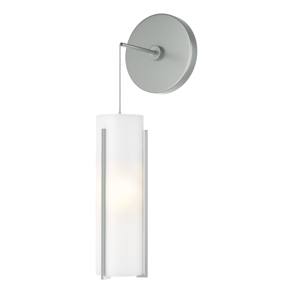 Exos Glass Mini Low Voltage Sconce - Vintage Platinum - Opal Glass by Hubbardton Forge