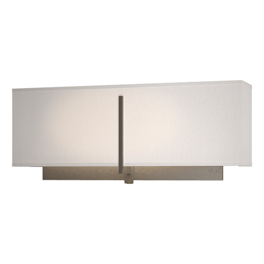 Exos Rectangular Sconce - Dark Smoke - Flax Shade by Hubbardton Forge