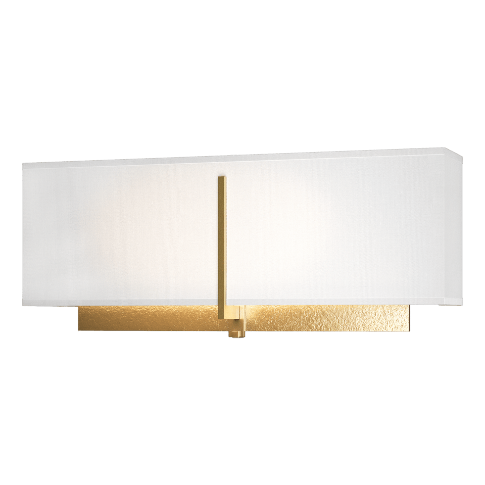 Exos Rectangular Sconce - Modern Brass - Natural Anna Shade by Hubbardton Forge