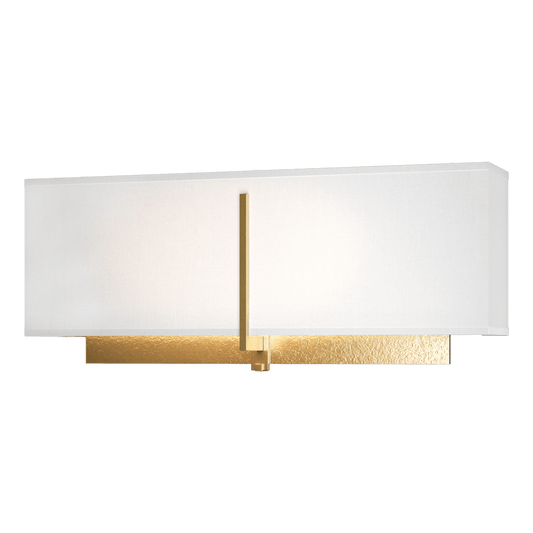 Exos Rectangular Sconce - Modern Brass - Natural Anna Shade by Hubbardton Forge