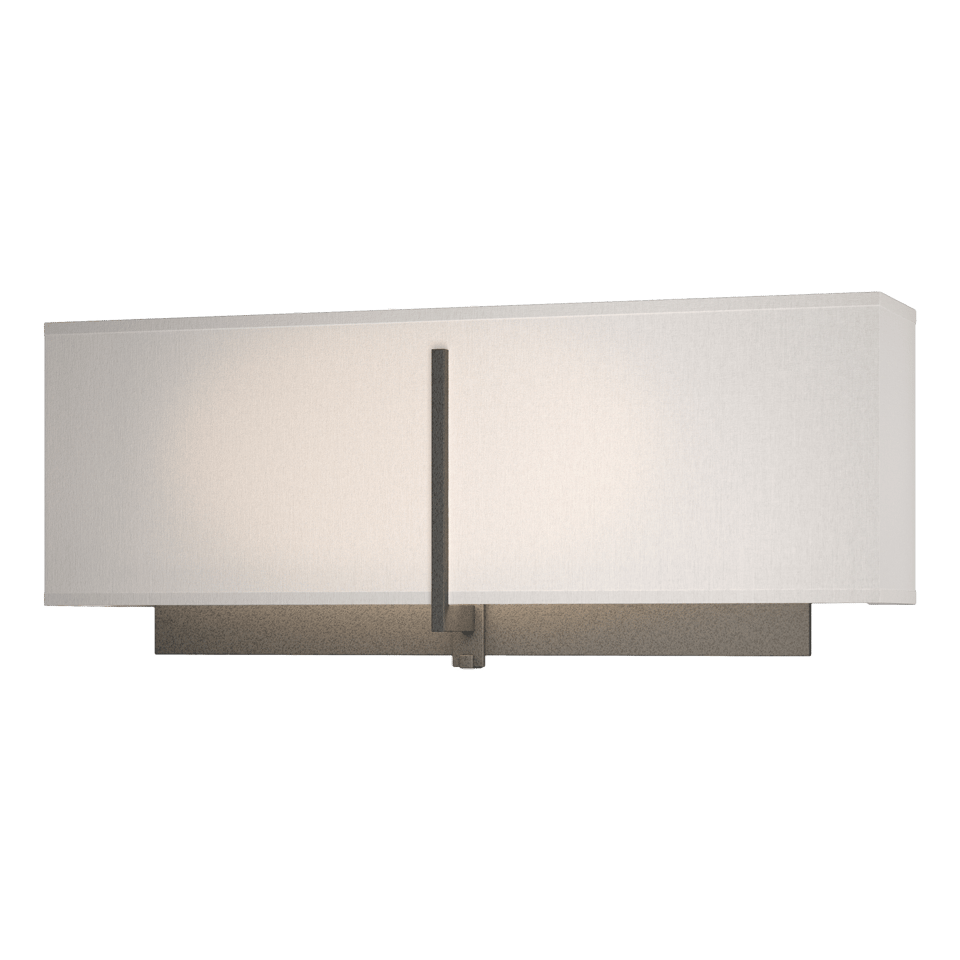 Exos Rectangular Sconce - Natural Iron - Flax Shade by Hubbardton Forge