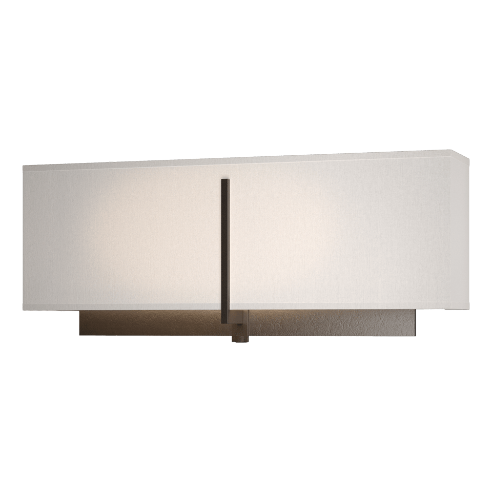 Exos Rectangular Sconce - Oil Rubbed Bronze - Flax Shade by Hubbardton Forge