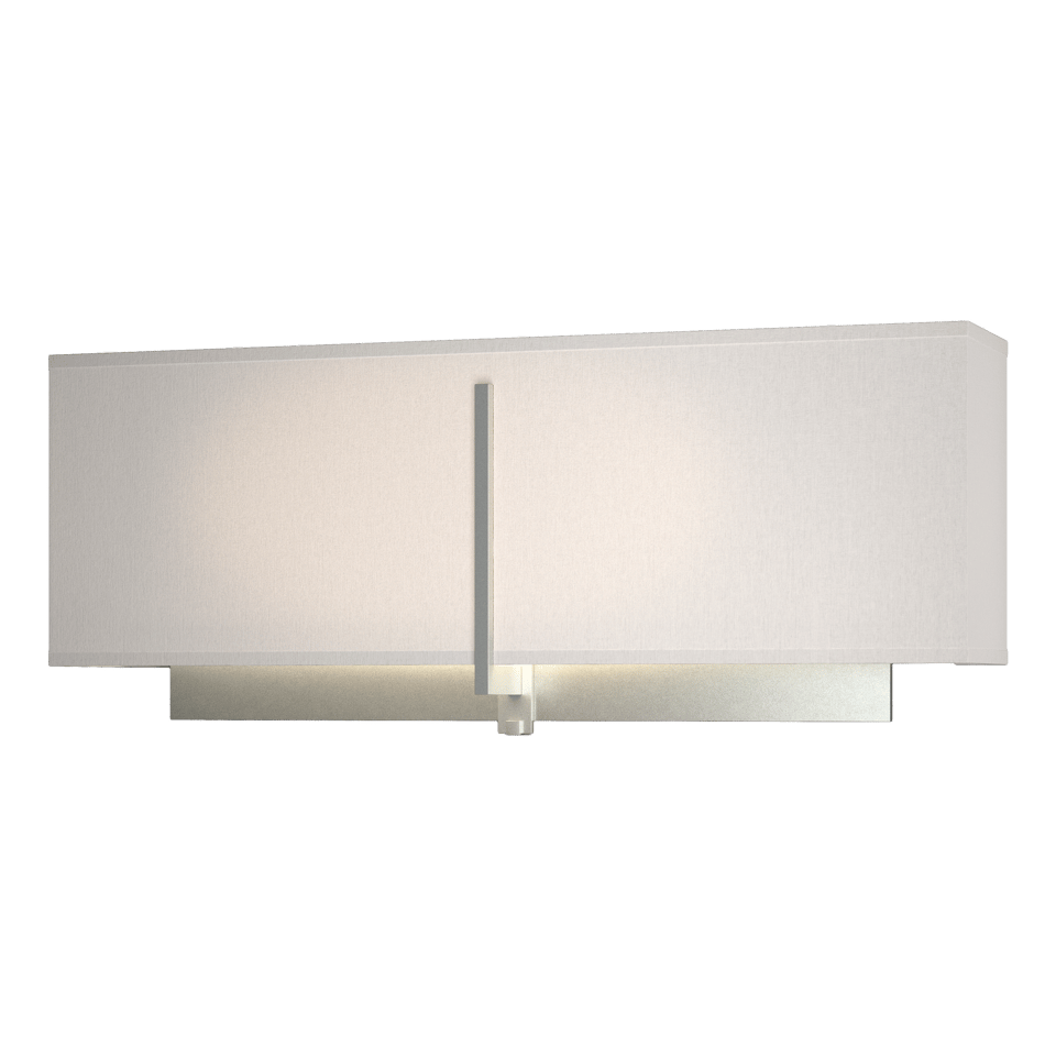 Exos Rectangular Sconce - Vintage Platinum - Flax Shade by Hubbardton Forge