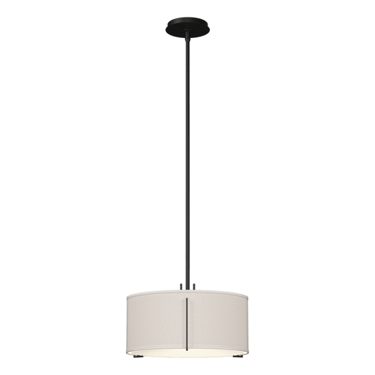 Exos Single Shade Pendant - Black - Flax Shade by Hubbardton Forge