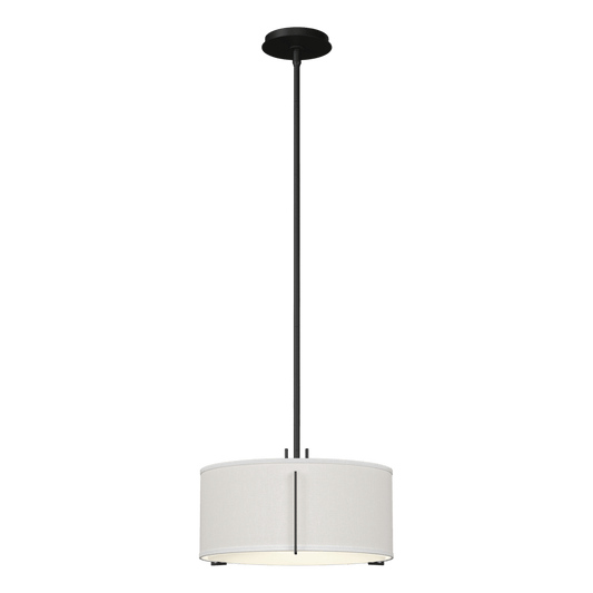 Exos Single Shade Pendant - Black - Natural Anna Shade by Hubbardton Forge