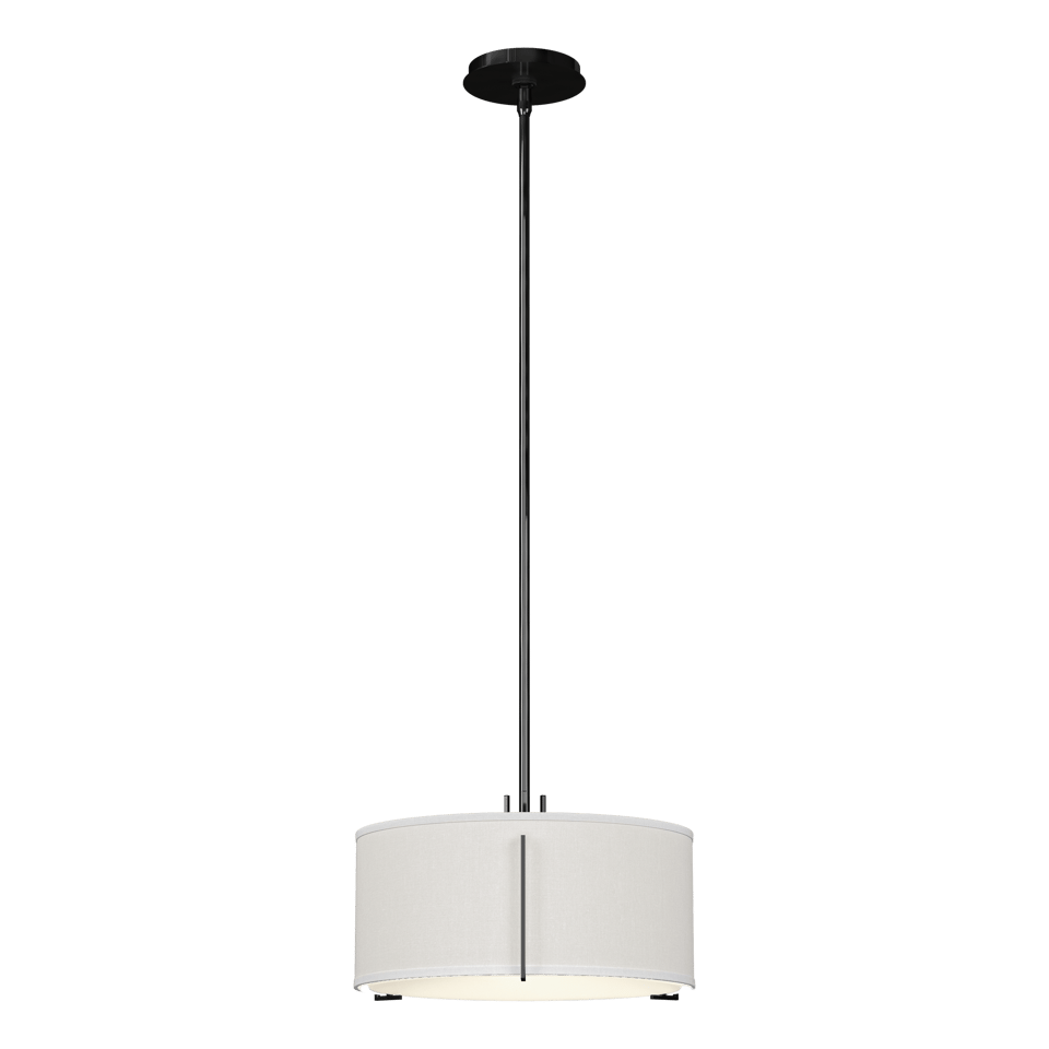 Exos Single Shade Pendant - Ink - Natural Anna Shade by Hubbardton Forge